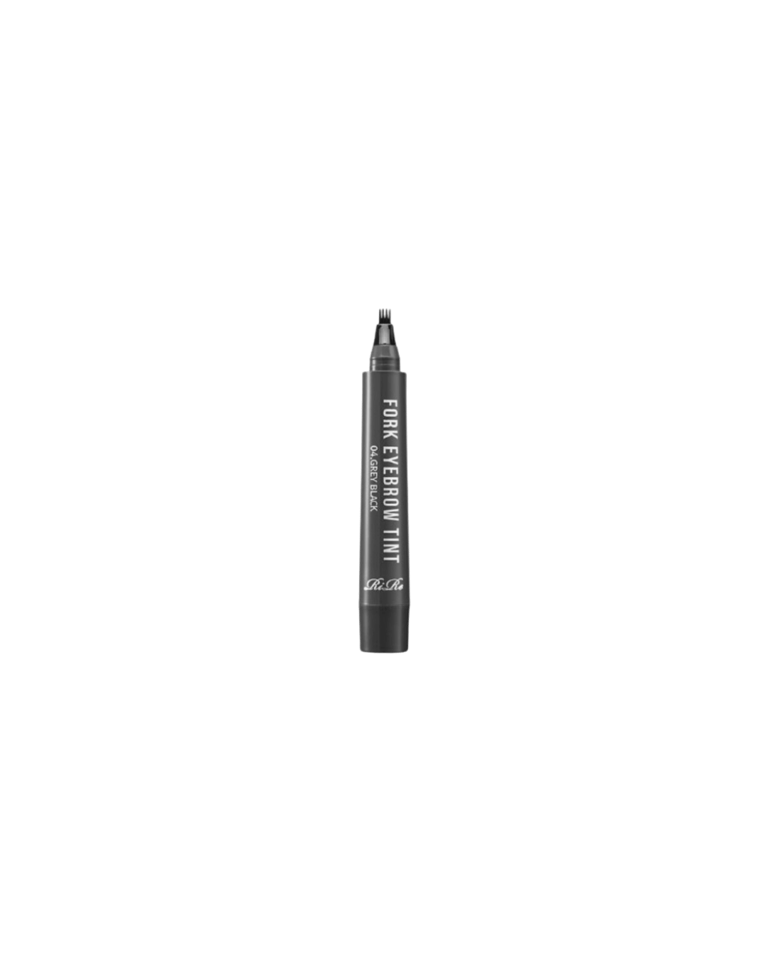 صویر ماژیک ابرو هاشور زن چنگالی RIRE Fork Eyebrow Tint در رنگ قهوهای تیره، با تمرکز بر اپلیکاتور چهار شاخه (4-Tip) برای ایجاد خطوط مویی طبیعی